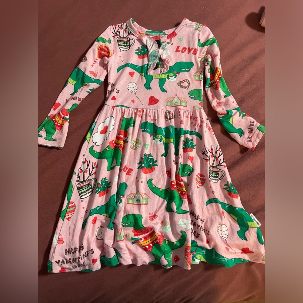 Gigi & Max Val Pink Dino Tutu Dress - 24 Mos